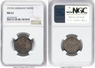 3-Piece Lot of Certified Assorted silver Issues NGC, 1) Germany: Wilhelm II Mark 1915-A MS61 NGC, Berlin mint, KM14. 2) Germany: Prussia. Wilhelm II 2...