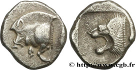 MYSIA – KYZIKOS / CYZICUS
Type : Trihemiobole 
Date : c. 480-450 AC. 
Mint name / Town : Cyzique, Mysie 
Metal : silver 
Diameter : 11  mm
Orientation...