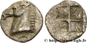 AIOLIS - CYME
Type : Tetartemorion 
Date : c. 450 AC. 
Mint name / Town : Cymé, Éolide 
Metal : silver 
Diameter : 6,5  mm
Weight : 0,18  g.
Rarity : ...
