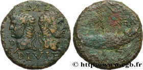 NEMAUSUS - NIMES - AUGUSTUS and AGRIPPA
Type : Dupondius 
Date : c. 10-14 AD. 
Mint name / Town : Nîmes, Gaule 
Metal : bronze 
Diameter : 26  mm
Orie...