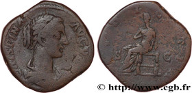 CRISPINA
Type : Sesterce 
Date : 180-182 
Mint name / Town : Rome 
Metal : copper 
Diameter : 30  mm
Orientation dies : 12  h.
Weight : 24,57  g.
Rari...
