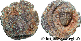 AMBIANI (Area of Amiens)
Type : Bronze au casque et à la tête de face 
Date : c. 60-40 AC. 
Mint name / Town : Amiens (80) 
Metal : bronze 
Diameter :...