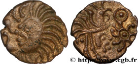 GALLIA BELGICA - BELLOVACI (Area of Beauvais)
Type : Bronze au coq à tête humaine 
Date : c. 50-30 AC. 
Mint name / Town : Beauvais (60) 
Metal : bron...