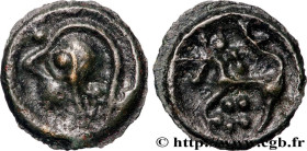 SENONES (Area of Sens)
Type : Potin à la tête casquée et à la rosace 
Date : c. avant 52 AC. 
Metal : potin 
Diameter : 19  mm
Orientation dies : 3  h...