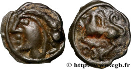 GALLIA BELGICA - SEQUANI (Area of Besançon)
Type : Potin Q. DOCI au quadrupède 
Date : c. 60-50 AC. 
Metal : potin 
Diameter : 18  mm
Orientation dies...
