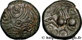 GALLIA BELGICA - SUESSIONES (Area of Soissons)
Type : Statère en bronze CRICIRV 
Date : Ier siècle avant J.-C. 
Metal : gold 
Diameter : 16  mm
Orient...