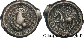 GALLIA BELGICA - SUESSIONES (Area of Soissons)
Type : Potin au cheval, classe II 
Date : c. 60-50 AC. 
Metal : potin 
Diameter : 19,5  mm
Orientation ...