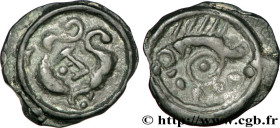GALLIA BELGICA - SUESSIONES (Area of Soissons)
Type : Potin au sanglier, au torque et aux globules 
Date : c. 60-30 AC. 
Metal : potin 
Diameter : 17,...