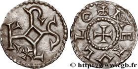 CHARLES II LE CHAUVE / THE BALD
Type : Obole 
Date : 855-866 
Date : s.m. 
Mint name / Town : Melle 
Metal : silver 
Diameter : 16  mm
Orientation die...