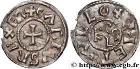 CHARLES II LE CHAUVE / THE BALD
Type : Denier 
Date : c. 840-864 
Date : n.d. 
Mint name / Town : Melle 
Metal : silver 
Diameter : 20,5  mm
Orientati...