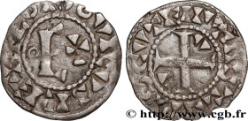 LOUIS VI "THE FAT"
Type : Denier, 6e type 
Date : n.d. 
Mint name / Town : Étampes 
Metal : silver 
Diameter : 18,5  mm
Orientation dies : 9  h.
Weigh...
