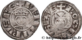 PHILIP II AUGUSTUS AND ROGER II DE ROSOI
Type : Denier 
Date : c. 1180-1201 
Date : s.m. 
Mint name / Town : Laon 
Metal : silver 
Diameter : 17,5  mm...