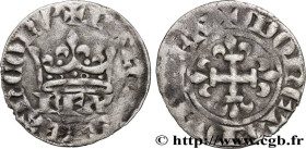 CHARLES IV "THE FAIR"
Type : Double parisis 
Date : 15/10/1322 
Date : n.d. 
Metal : billon 
Millesimal fineness : 479  ‰
Diameter : 20  mm
Orientatio...