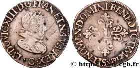 LOUIS XIII
Type : Demi-franc au petit buste juvénile lauré et col rabattu pour Saint-Lô 
Date : 1637 
Mint name / Town : Saint-Lô 
Quantity minted : 2...