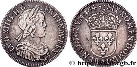 LOUIS XIV "THE SUN KING"
Type : Quart d'écu, portrait à la mèche courte 
Date : 1645 
Mint name / Town : Paris, Monnaie du Louvre 
Quantity minted : 1...
