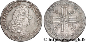 LOUIS XIV "THE SUN KING"
Type : Quart d'écu aux huit L, 1er type 
Date : 1691 
Mint name / Town : Paris 
Quantity minted : 1883260 
Metal : silver 
Mi...
