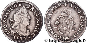 LOUIS XIV "THE SUN KING"
Type : Quatre sols aux deux L couronnées de Béarn 
Date : 1694 
Mint name / Town : Pau 
Metal : silver 
Millesimal fineness :...