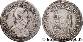 NAVARRE-BEARN - HENRY III
Type : Teston 
Date : 1575 
Mint name / Town : Pau 
Metal : silver 
Diameter : 29  mm
Orientation dies : 12  h.
Weight : 9,3...