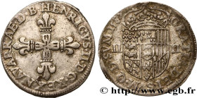 NAVARRE-BEARN - HENRY III
Type : Quart d'écu 
Date : 1587 
Mint name / Town : Pau 
Metal : silver 
Diameter : 29,5  mm
Orientation dies : 3  h.
Weight...