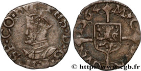 COUNTY OF BURGUNDY - PHILIP II OF SPAIN
Type : Petit blanc ou demi-carolus 
Date : 1564 
Mint name / Town : Dole 
Metal : billon 
Diameter : 15,5  mm
...