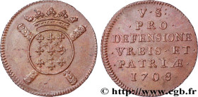 FLANDERS - SIEGE OF LILLE
Type : Cinq sols, monnaie obsidionale 
Date : 1708 
Mint name / Town : Lille 
Quantity minted : 42000 
Metal : copper 
Diame...