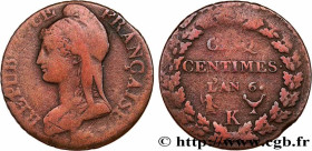DIRECTOIRE
Type : Cinq centimes Dupré, grand module 
Date : An 6 (1797-1798) 
Mint name / Town : Bordeaux 
Quantity minted : 468218 
Metal : copper 
D...
