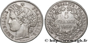 II REPUBLIC
Type : 5 francs Cérès, IIe République 
Date : 1850 
Mint name / Town : Bordeaux 
Quantity minted : 332179 
Metal : silver 
Millesimal fine...