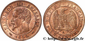 SECOND EMPIRE
Type : Un centime Napoléon III, tête nue, différent levrette 
Date : 1855 
Mint name / Town : Paris 
Quantity minted : 5836804 
Metal : ...