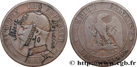 SATIRICAL COINS - 1870 WAR AND BATTLE OF SEDAN
Type : Dix centimes Napoléon III, tête nue, Satirique 
Date : 1855 
Mint name / Town : Rouen 
Metal : b...