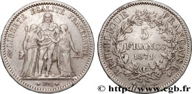 III REPUBLIC
Type : 5 francs Hercule 
Date : 1871 
Mint name / Town : Paris 
Quantity minted : 210.821 
Metal : silver 
Millesimal fineness : 900  ‰
D...