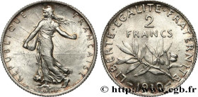 III REPUBLIC
Type : 2 francs Semeuse 
Date : 1910 
Quantity minted : 2190000 
Metal : silver 
Millesimal fineness : 835  ‰
Diameter : 27,22  mm
Orient...