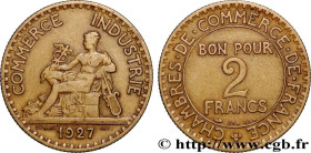 III REPUBLIC
Type : 2 francs Chambres de Commerce 
Date : 1927 
Quantity minted : 1678263 
Metal : bronze-aluminium 
Diameter : 27,06  mm
Orientation ...