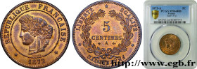 III REPUBLIC
Type : 5 centimes Cérès 
Date : 1872 
Mint name / Town : Paris 
Metal : bronze 
Diameter : 25  mm
Orientation dies : 6  h.
Weight : 5,03 ...