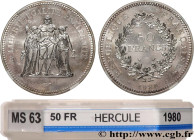 V REPUBLIC
Type : 50 francs Hercule 
Date : 1980 
Quantity minted : 60.000 
Metal : silver 
Millesimal fineness : 900  ‰
Diameter : 41  mm
Orientation...