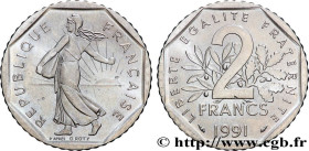 V REPUBLIC
Type : 2 francs Semeuse, nickel, frappe monnaie 
Date : 1991 
Mint name / Town : Pessac 
Quantity minted : 2511 
Metal : nickel 
Diameter :...