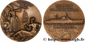 III REPUBLIC
Type : Médaille, Paquebot Antilles 
Date : n.d. 
Metal : bronze 
Diameter : 54  mm
Engraver : DELAMARRE Raymond (1890-1986) 
Weight : 74,...