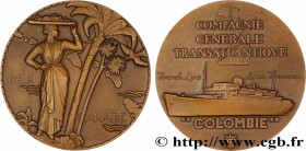 IV REPUBLIC
Type : Médaille, Paquebot Colombie 
Date : (1950) 
Metal : bronze 
Diameter : 58,5  mm
Engraver : RENARD Marcel (1893-1974) 
Weight : 104,...