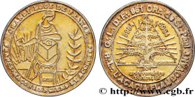 FREEMASONRY
Type : Médaille, Orient de Saint Paul, 10e anniversaire de la Loge l’Acacia flamboyant 
Date : 1994 
Metal : gilt copper 
Diameter : 36  m...
