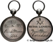 FREEMASONRY
Type : Médaille, Orient de Mexico, Union Fr:. n°1 
Date : 1866 
Metal : silver 
Diameter : 34,5  mm
Weight : 7,81  g.
Edge : lisse 
Punche...