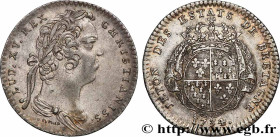 BRITTANY (STATES OF...) 
Type : États de Rennes 
Date : 1734 
Metal : silver 
Diameter : 28,5  mm
Orientation dies : 6  h.
Weight : 6,61  g.
Edge : ca...
