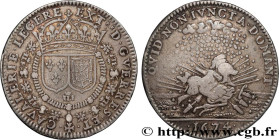 EXTRAORDINARY ITEMS FROM WARS
Type : EXTRAORDINAIRE DES GUERRES 
Date : 1674 
Metal : silver 
Diameter : 27  mm
Orientation dies : 6  h.
Weight : 6,87...