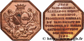 LANGUEDOC TOWNS AND GENTRY
Type : Jean Gabriel Aimable Alexandre de Riquet de Bonrepos 
Date : n.d. 
Metal : copper 
Diameter : 33,5  mm
Orientation d...