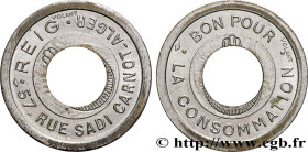 ALGERIA
Type : Bon pour la consommation Reig - Alger - variante percée 
Date : 1915 
Quantity minted : - 
Metal : nickel silver 
Diameter : 23  mm
Ori...