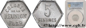 REUNION - Third Republic
Type : 5 Centimes  
Date : 1920 
Quantity minted : 477338 
Metal : aluminium 
Diameter : 20  mm
Orientation dies : 12  h.
Wei...
