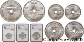 LAOS
Type : Lot 10, 20 et 50 cents 
Date : 1952 
Mint name / Town : Paris 
Quantity minted : 1 200 
Metal : aluminium 
Orientation dies : 6  h.
Edge :...