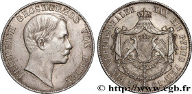 GERMANY - BADEN
Type : Thaler Frédéric Ier 
Date : 1861 
Quantity minted : 358240 
Metal : silver 
Millesimal fineness : 900  ‰
Diameter : 33  mm
Orie...