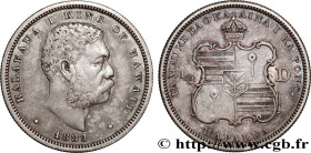 HAWAII
Type : 1/2 Dollar roi Kalakaua Ier 
Date : 1883 
Mint name / Town : San Francisco 
Quantity minted : 700000 
Metal : silver 
Millesimal finenes...