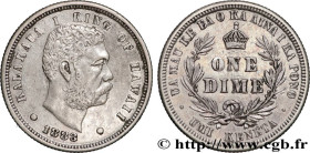 HAWAII
Type : One Dime (10 Cents) roi Kalakaua Ier 
Date : 1883 
Mint name / Town : San Francisco 
Quantity minted : 249974 
Metal : silver 
Millesima...
