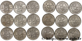NETHERLANDS INDIES
Type : Lot 9 x 1/10 Gulden 
Date : 1942 
Mint name / Town : San Francisco - S 
Quantity minted : 75000000 
Metal : silver 
Millesim...