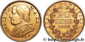 ITALY - PAPAL STATES - PIUS IX (Giovanni Maria Mastai Ferretti)
Type : 20 Lire an XXIII 
Date : an XXI 
Mint name / Town : Rome 
Quantity minted : 387...